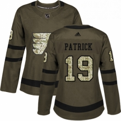 Womens Adidas Philadelphia Flyers 19 Nolan Patrick Authentic Green Salute to Service NHL Jersey 