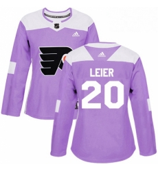 Womens Adidas Philadelphia Flyers 20 Taylor Leier Authentic Purple Fights Cancer Practice NHL Jersey 