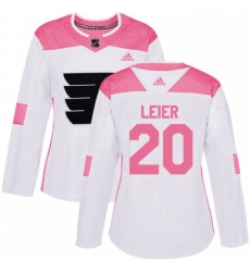 Womens Adidas Philadelphia Flyers 20 Taylor Leier Authentic WhitePink Fashion NHL Jersey 