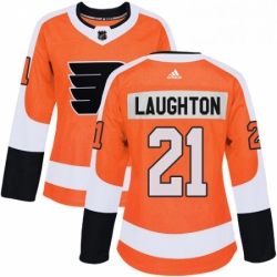 Womens Adidas Philadelphia Flyers 21 Scott Laughton Premier Orange Home NHL Jersey 