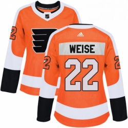 Womens Adidas Philadelphia Flyers 22 Dale Weise Authentic Orange Home NHL Jersey 