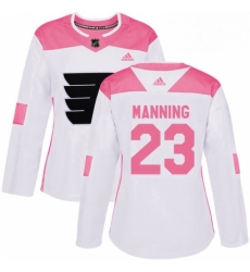 Womens Adidas Philadelphia Flyers 23 Brandon Manning Authentic WhitePink Fashion NHL Jersey 