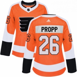 Womens Adidas Philadelphia Flyers 26 Brian Propp Authentic Orange Home NHL Jersey 