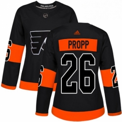 Womens Adidas Philadelphia Flyers 26 Brian Propp Premier Black Alternate NHL Jersey 