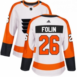 Womens Adidas Philadelphia Flyers 26 Christian Folin Authentic White Away NHL Jersey 