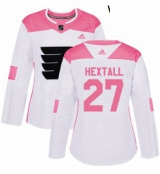Womens Adidas Philadelphia Flyers 27 Ron Hextall Authentic WhitePink Fashion NHL Jersey 