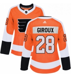 Womens Adidas Philadelphia Flyers 28 Claude Giroux Authentic Orange Home NHL Jersey 