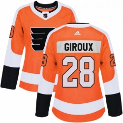 Womens Adidas Philadelphia Flyers 28 Claude Giroux Authentic Orange Home NHL Jersey 