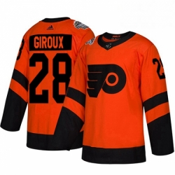 Womens Adidas Philadelphia Flyers 28 Claude Giroux Orange Authentic 2019 Stadium Series Stitched NHL Jersey 