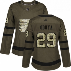 Womens Adidas Philadelphia Flyers 29 Johnny Oduya Authentic Green Salute to Service NHL Jersey 