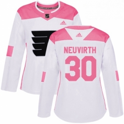 Womens Adidas Philadelphia Flyers 30 Michal Neuvirth Authentic WhitePink Fashion NHL Jersey 