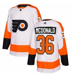 Womens Adidas Philadelphia Flyers 36 Colin McDonald Authentic White Away NHL Jersey 