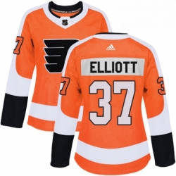 Womens Adidas Philadelphia Flyers 37 Brian Elliott Authentic Orange Home NHL Jersey 