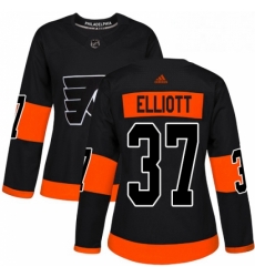 Womens Adidas Philadelphia Flyers 37 Brian Elliott Premier Black Alternate NHL Jersey 