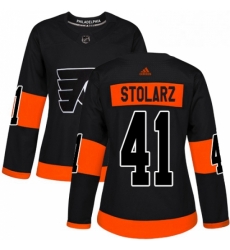 Womens Adidas Philadelphia Flyers 41 Anthony Stolarz Premier Black Alternate NHL Jersey 