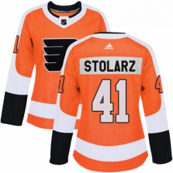 Womens Adidas Philadelphia Flyers 41 Anthony Stolarz Premier Orange Home NHL Jersey 