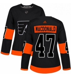 Womens Adidas Philadelphia Flyers 47 Andrew MacDonald Premier Black Alternate NHL Jersey 