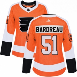 Womens Adidas Philadelphia Flyers 51 Cole Bardreau Premier Orange Home NHL Jersey 