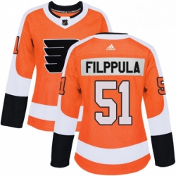 Womens Adidas Philadelphia Flyers 51 Valtteri Filppula Premier Orange Home NHL Jersey 
