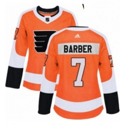 Womens Adidas Philadelphia Flyers 7 Bill Barber Authentic Orange Home NHL Jersey 