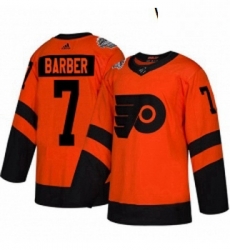 Womens Adidas Philadelphia Flyers 7 Bill Barber Orange Authentic 2019 Stadium Series Stitched NHL Jersey 