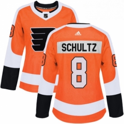 Womens Adidas Philadelphia Flyers 8 Dave Schultz Authentic Orange Home NHL Jersey 