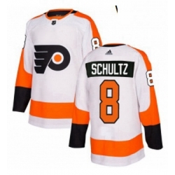 Womens Adidas Philadelphia Flyers 8 Dave Schultz Authentic White Away NHL Jersey 
