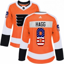 Womens Adidas Philadelphia Flyers 8 Robert Hagg Authentic Orange USA Flag Fashion NHL Jersey 