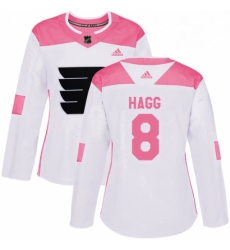 Womens Adidas Philadelphia Flyers 8 Robert Hagg Authentic WhitePink Fashion NHL Jersey 