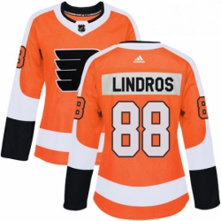 Womens Adidas Philadelphia Flyers 88 Eric Lindros Authentic Orange Home NHL Jersey 