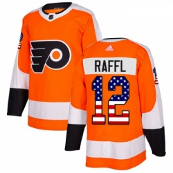 Youth Adidas Philadelphia Flyers 12 Michael Raffl Authentic Orange USA Flag Fashion NHL Jersey 