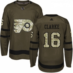 Youth Adidas Philadelphia Flyers 16 Bobby Clarke Authentic Green Salute to Service NHL Jersey 