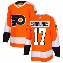 Youth Adidas Philadelphia Flyers 17 Wayne Simmonds Authentic Orange Home NHL Jersey 