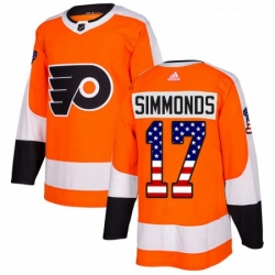 Youth Adidas Philadelphia Flyers 17 Wayne Simmonds Authentic Orange USA Flag Fashion NHL Jersey 