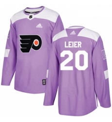 Youth Adidas Philadelphia Flyers 20 Taylor Leier Authentic Purple Fights Cancer Practice NHL Jersey 