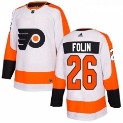 Youth Adidas Philadelphia Flyers 26 Christian Folin Authentic White Away NHL Jersey 