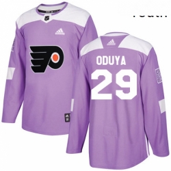 Youth Adidas Philadelphia Flyers 29 Johnny Oduya Authentic Purple Fights Cancer Practice NHL Jersey 