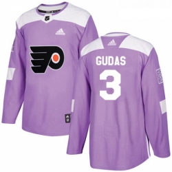 Youth Adidas Philadelphia Flyers 3 Radko Gudas Authentic Purple Fights Cancer Practice NHL Jersey 