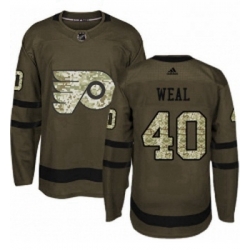 Youth Adidas Philadelphia Flyers 40 Jordan Weal Authentic Green Salute to Service NHL Jersey 