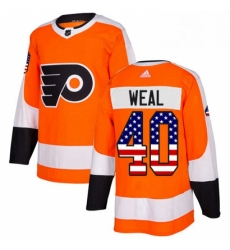 Youth Adidas Philadelphia Flyers 40 Jordan Weal Authentic Orange USA Flag Fashion NHL Jersey 