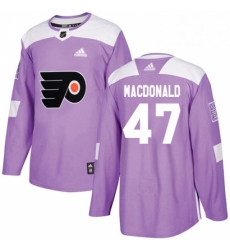 Youth Adidas Philadelphia Flyers 47 Andrew MacDonald Authentic Purple Fights Cancer Practice NHL Jersey 
