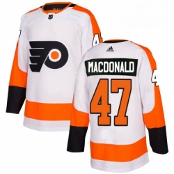 Youth Adidas Philadelphia Flyers 47 Andrew MacDonald Authentic White Away NHL Jersey 