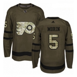 Youth Adidas Philadelphia Flyers 5 Samuel Morin Authentic Green Salute to Service NHL Jersey 