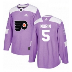 Youth Adidas Philadelphia Flyers 5 Samuel Morin Authentic Purple Fights Cancer Practice NHL Jersey 