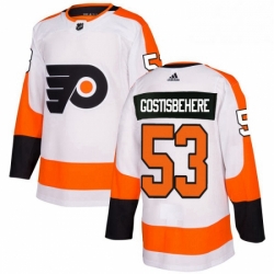Youth Adidas Philadelphia Flyers 53 Shayne Gostisbehere Authentic White Away NHL Jersey 