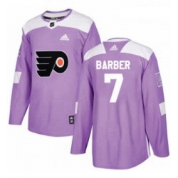 Youth Adidas Philadelphia Flyers 7 Bill Barber Authentic Purple Fights Cancer Practice NHL Jersey 