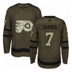 Youth Adidas Philadelphia Flyers 7 Bill Barber Premier Green Salute to Service NHL Jersey 
