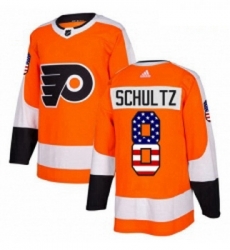 Youth Adidas Philadelphia Flyers 8 Dave Schultz Authentic Orange USA Flag Fashion NHL Jersey 
