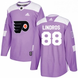 Youth Adidas Philadelphia Flyers 88 Eric Lindros Authentic Purple Fights Cancer Practice NHL Jersey 