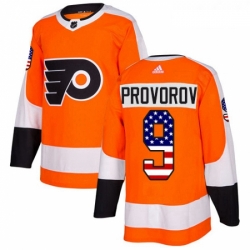 Youth Adidas Philadelphia Flyers 9 Ivan Provorov Authentic Orange USA Flag Fashion NHL Jersey 